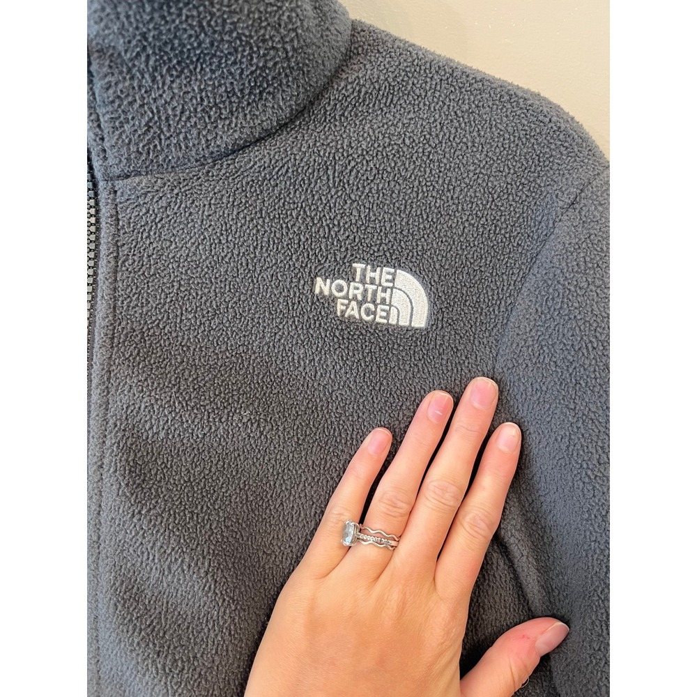 The North Face Boys Gray Full Zip Fleece Jacket Size Medium 10/12 - Picture 3 of 4